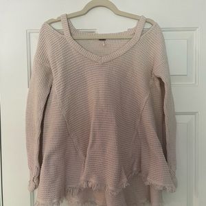 Free People Open Shoulder Loose Knit Sweater
